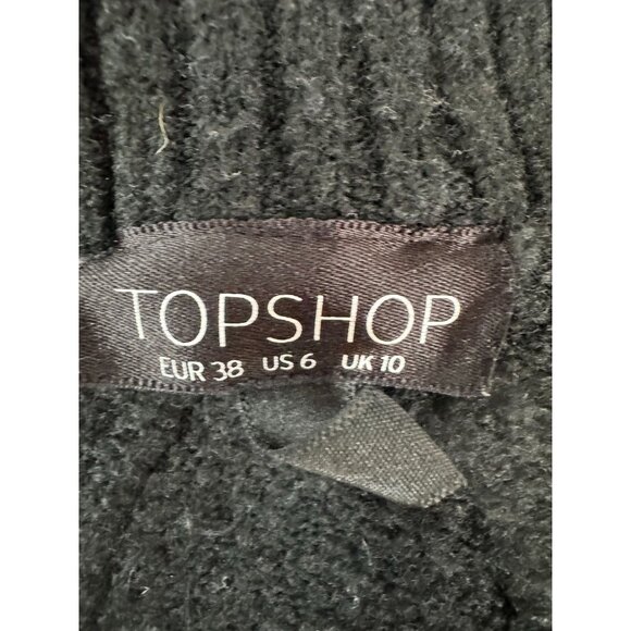 Topshop Black Button-Front Cardigan Acrylic Blend Nubby Sweater Size US 6 UK 10 - Picture 2 of 16